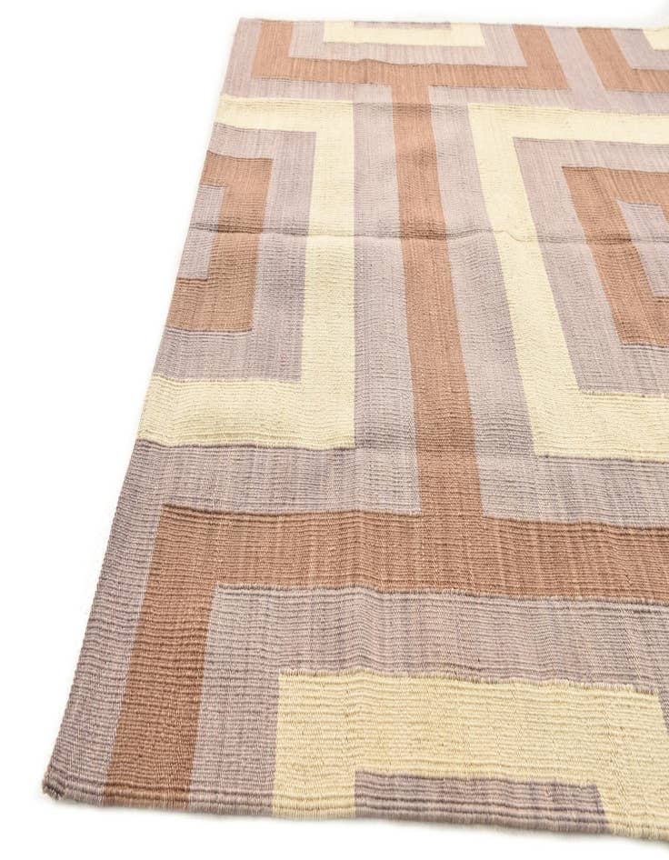 Detail image of  4' 3 x 5' 10  Hand Woven Kilim Modern Wool Rug