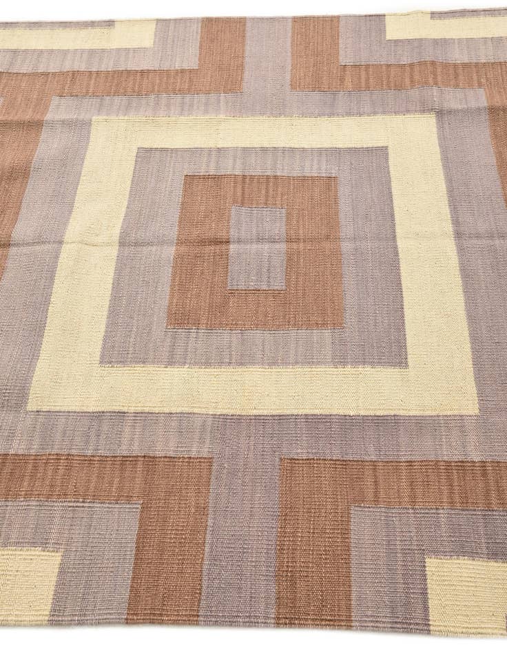 Detail image of  4' 3 x 5' 10  Hand Woven Kilim Modern Wool Rug