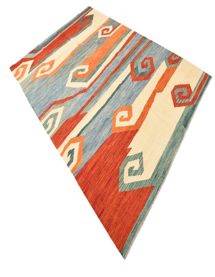 Detail image of  6' 9 x 9' 9  Hand Woven Kilim Modern Wool Rug