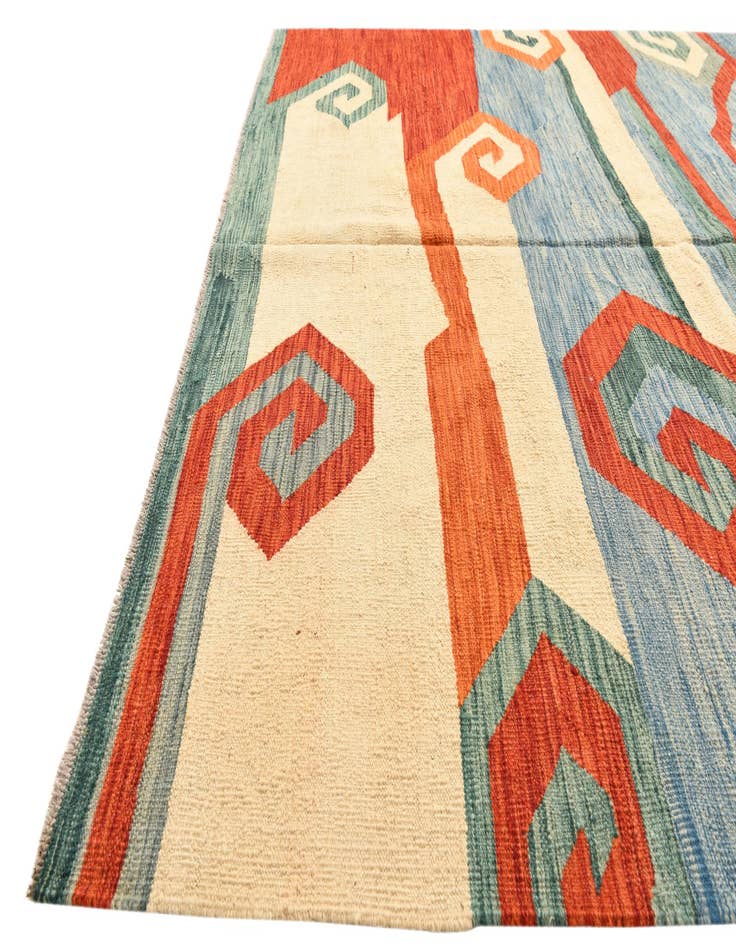 Detail image of  6' 9 x 9' 9  Hand Woven Kilim Modern Wool Rug