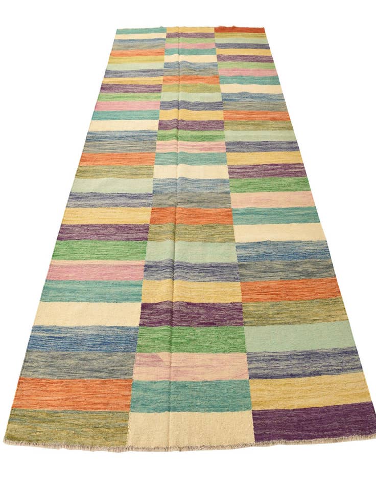 Detail image of  6' 6 x 9' 10  Hand Woven Kilim Modern Wool Rug