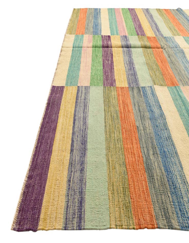 Detail image of  6' 6 x 9' 10  Hand Woven Kilim Modern Wool Rug