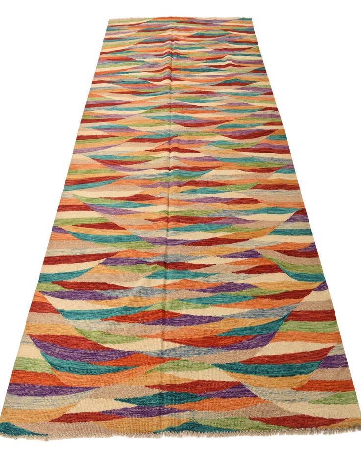 Detail image of  6' 7 x 10'  Hand Woven Kilim Modern Wool Rug