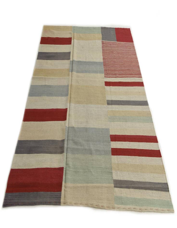 Detail image of  5' 9 x 7' 6  Hand Woven Kilim Modern Wool Rug