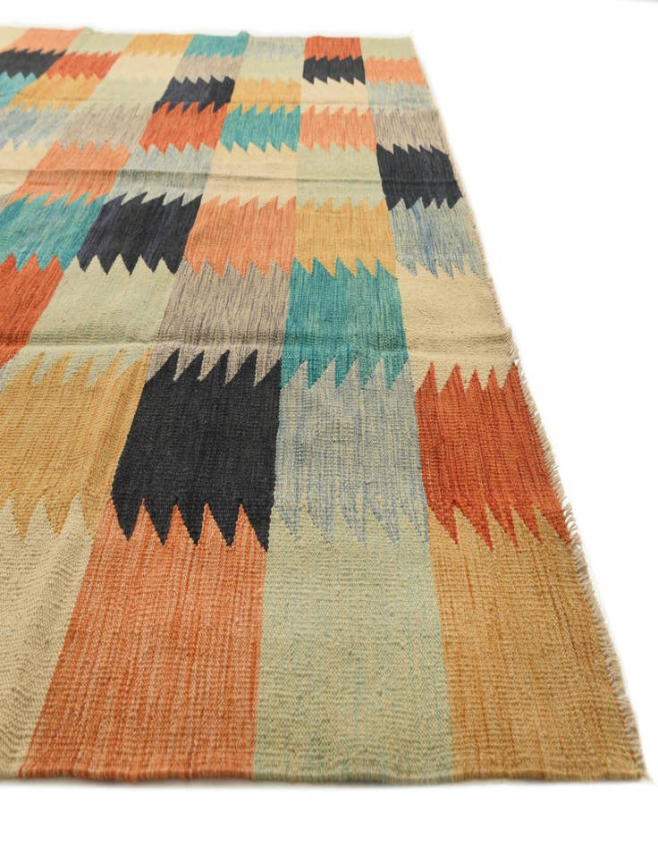 Detail image of  8' 1 x 9' 9  Hand Woven Kilim Modern Wool Rug
