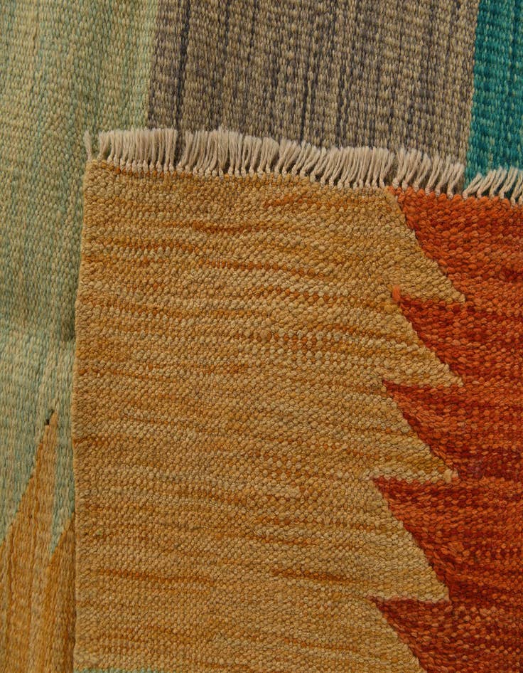 Detail image of  8' 1 x 9' 9  Hand Woven Kilim Modern Wool Rug
