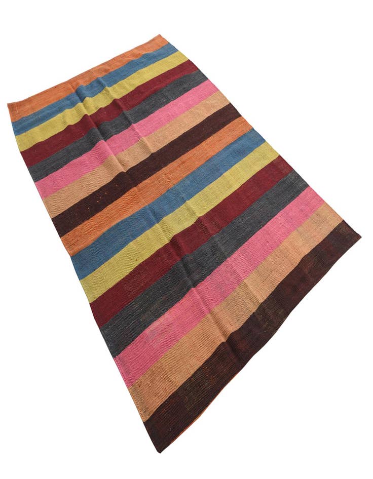 Detail image of  5' 8 x 8' 1  Hand Woven Kilim Modern Wool Rug