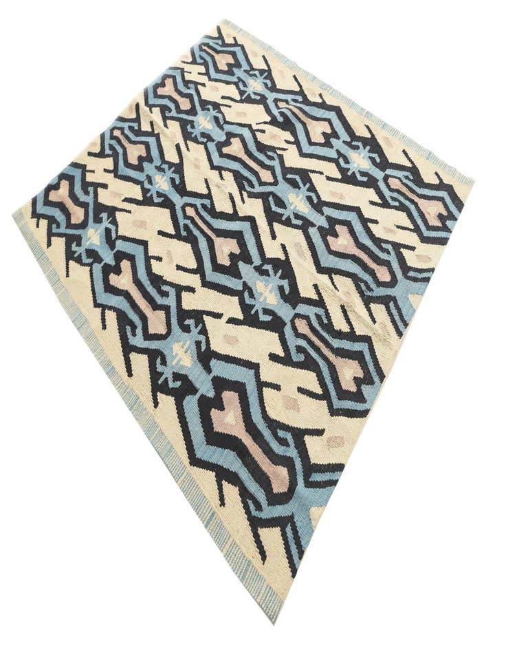 Detail image of  5' 6 x 6' 1  Hand Woven Kilim Modern Wool Rug
