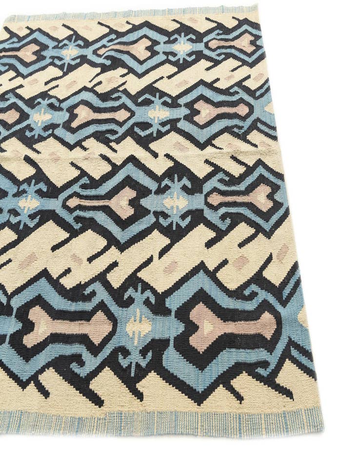 Detail image of  5' 6 x 6' 1  Hand Woven Kilim Modern Wool Rug