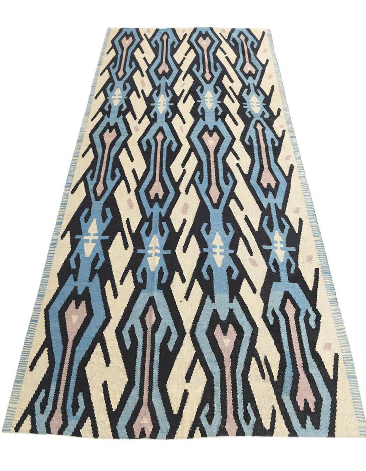 Detail image of  6' 2 x 8'  Hand Woven Kilim Modern Wool Rug