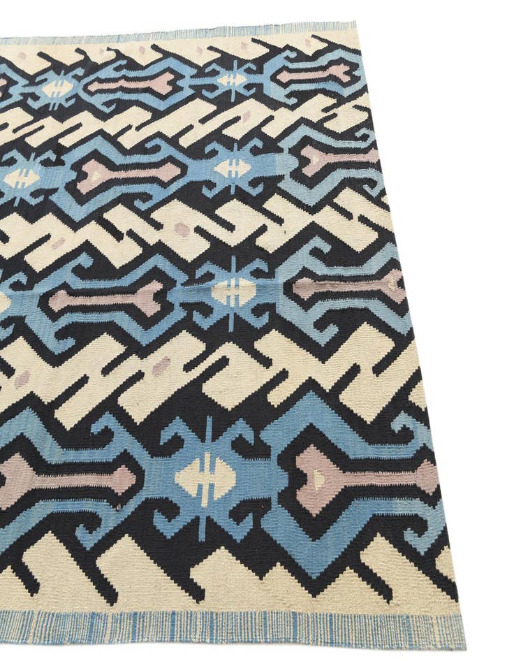 Detail image of  6' 2 x 8'  Hand Woven Kilim Modern Wool Rug