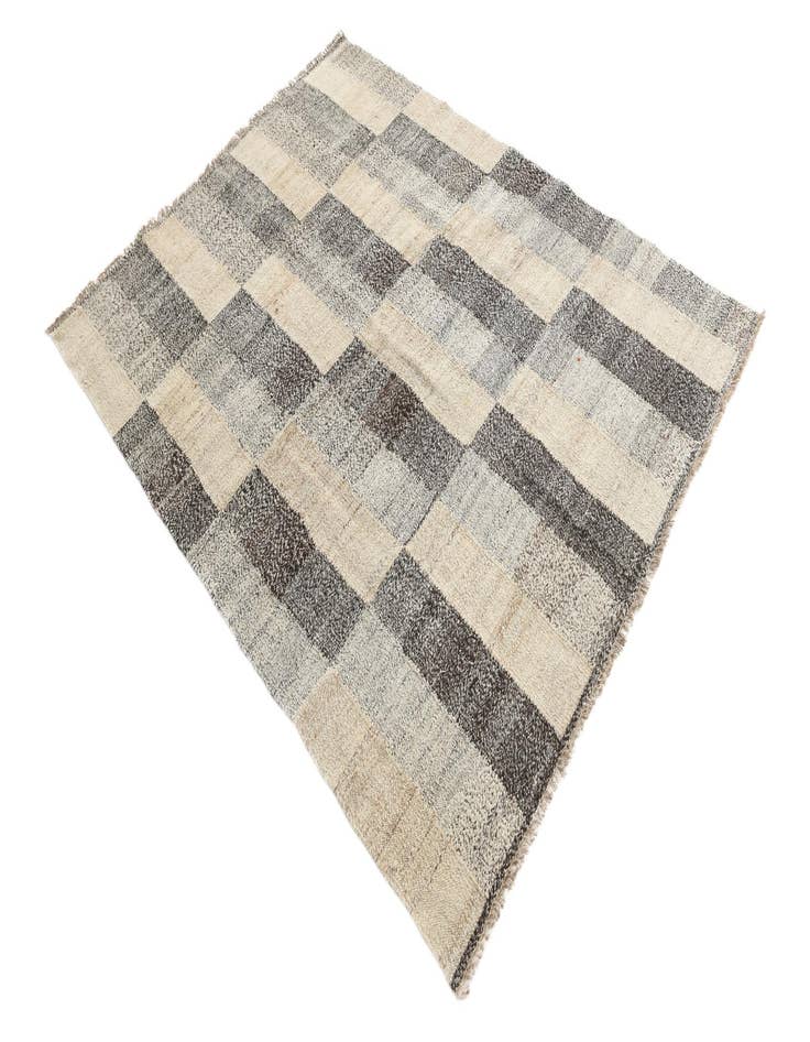 Detail image of  4' 10 x 6' 4  Hand Woven Kilim Modern Wool Rug