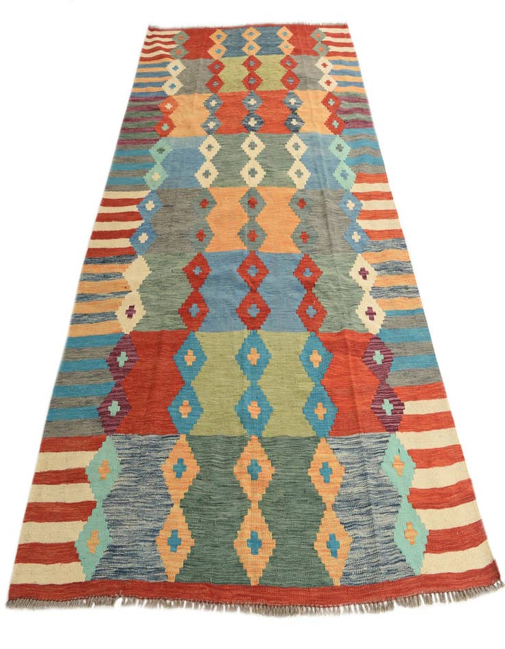 Detail image of  6' 7 x 9' 7  Hand Woven Kilim Modern Wool Rug