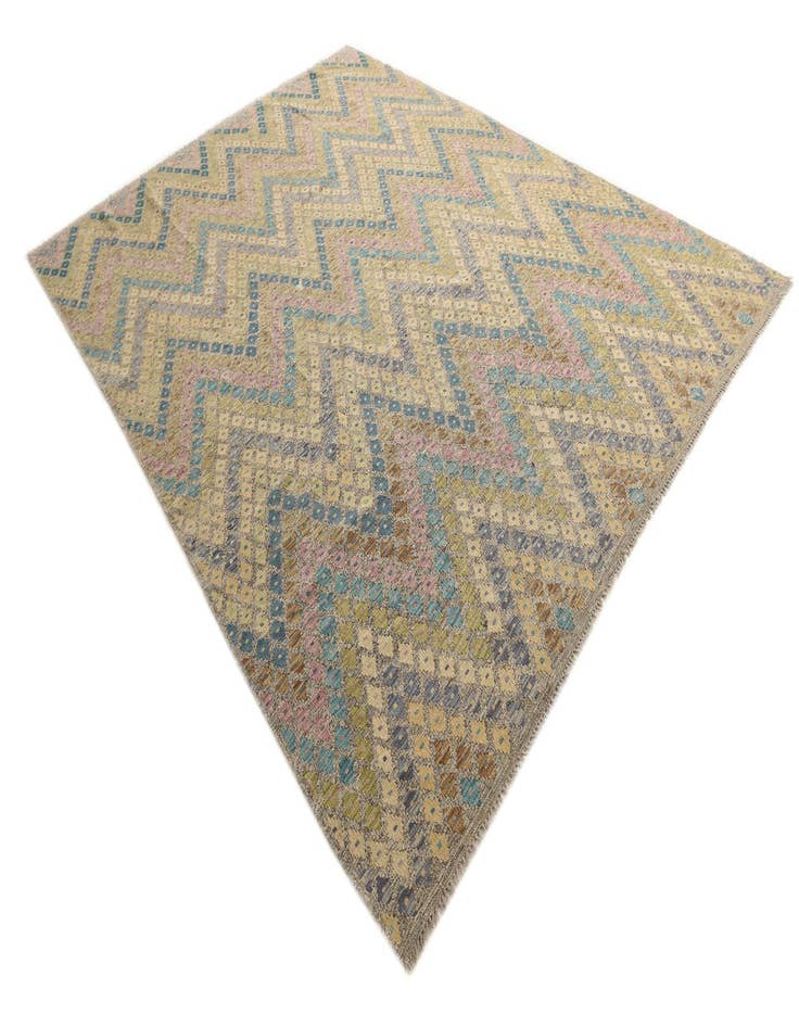 Detail image of  8' 7 x 11' 4  Hand Woven Kilim Modern Wool Rug