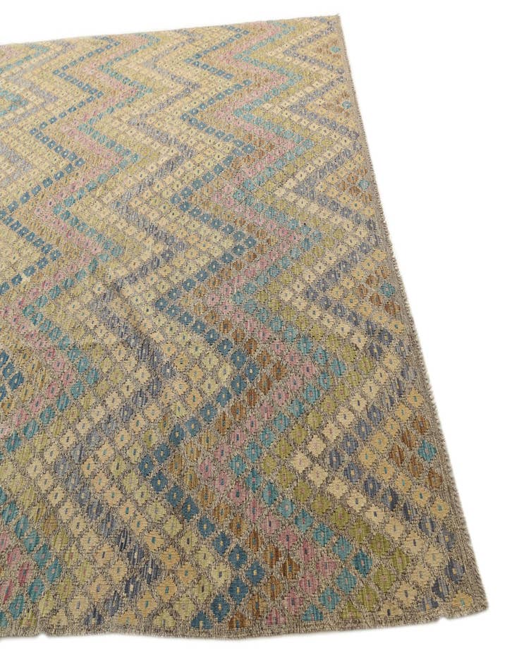 Detail image of  8' 7 x 11' 4  Hand Woven Kilim Modern Wool Rug