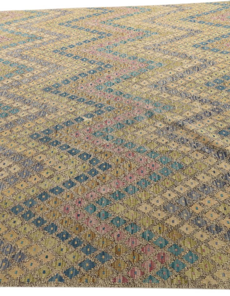 Detail image of  8' 7 x 11' 4  Hand Woven Kilim Modern Wool Rug