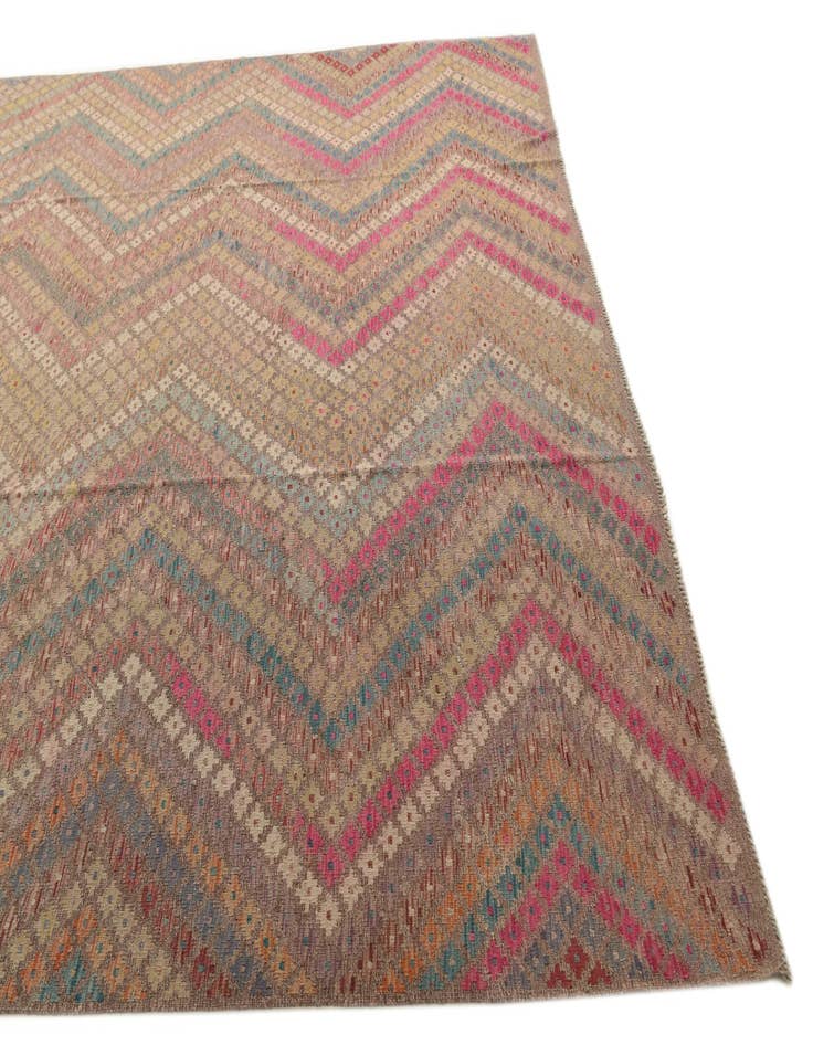 Detail image of  9' 7 x 12' 7  Hand Woven Kilim Modern Wool Rug