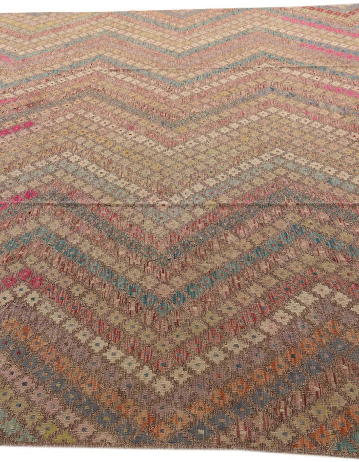 Detail image of  9' 7 x 12' 7  Hand Woven Kilim Modern Wool Rug