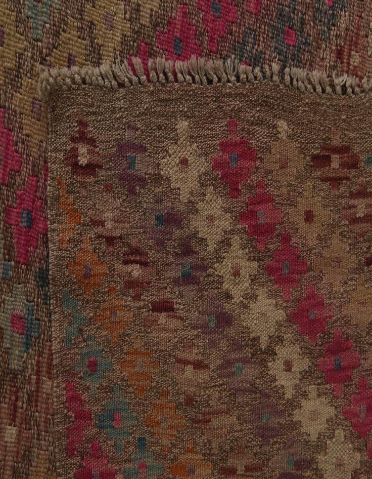 Detail image of  9' 7 x 12' 7  Hand Woven Kilim Modern Wool Rug