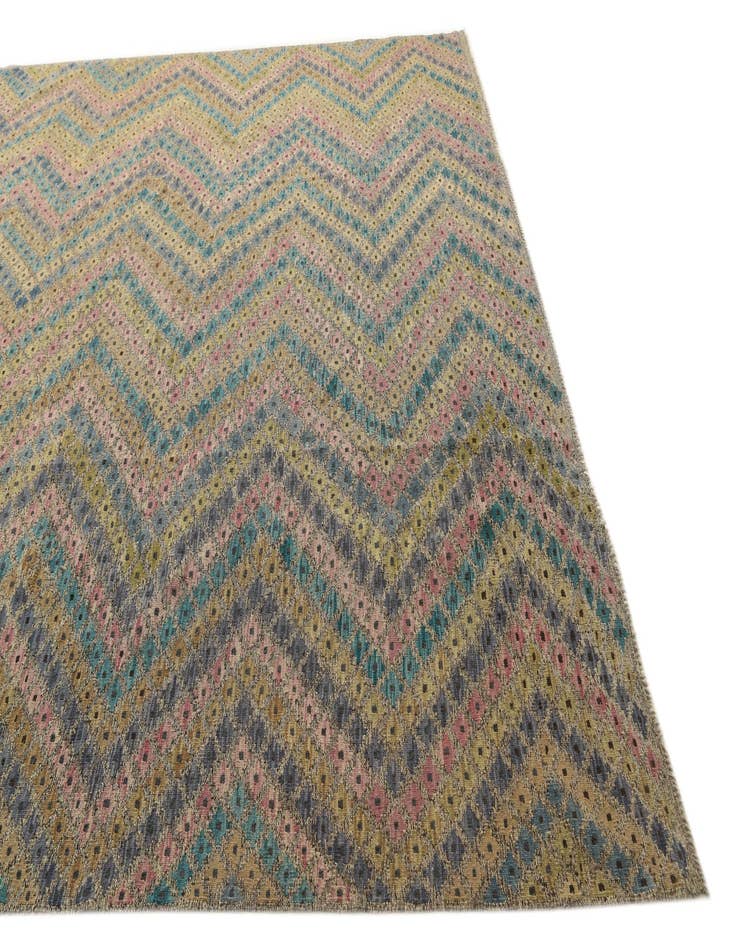 Detail image of  9' 6 x 13' 5  Hand Woven Kilim Modern Wool Rug