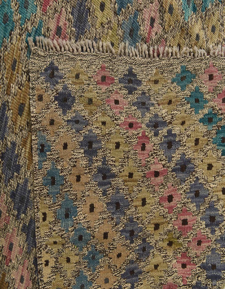 Detail image of  9' 6 x 13' 5  Hand Woven Kilim Modern Wool Rug