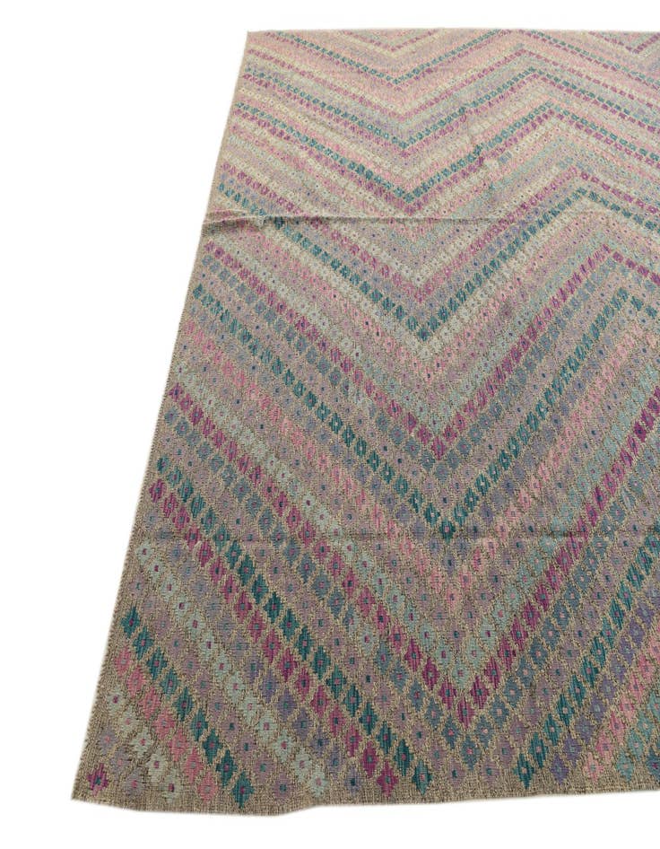 Detail image of  8' 10 x 11'  Hand Woven Kilim Modern Wool Rug