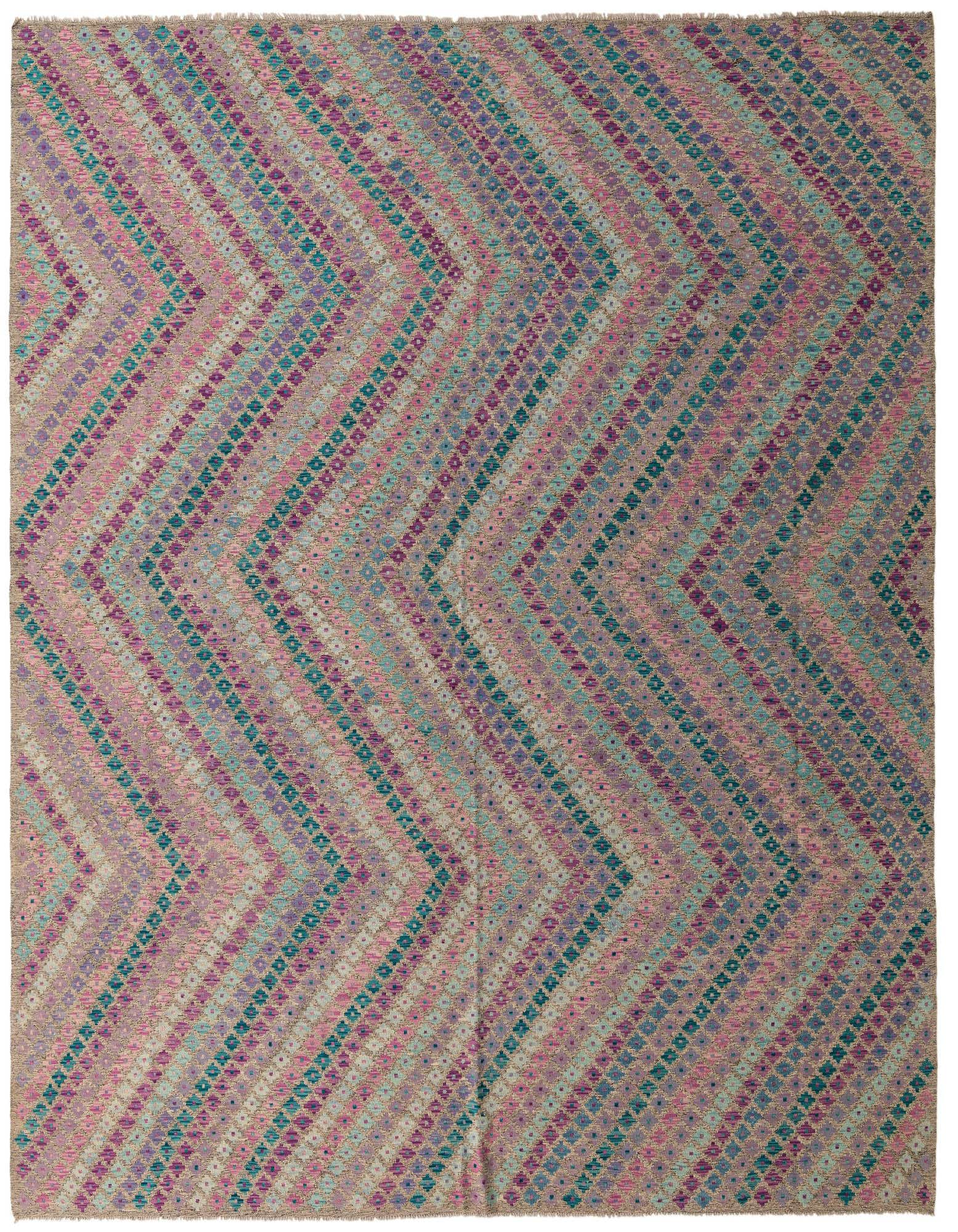 Primary image  8' 10 x 11'  Hand Woven Kilim Modern Wool Rug