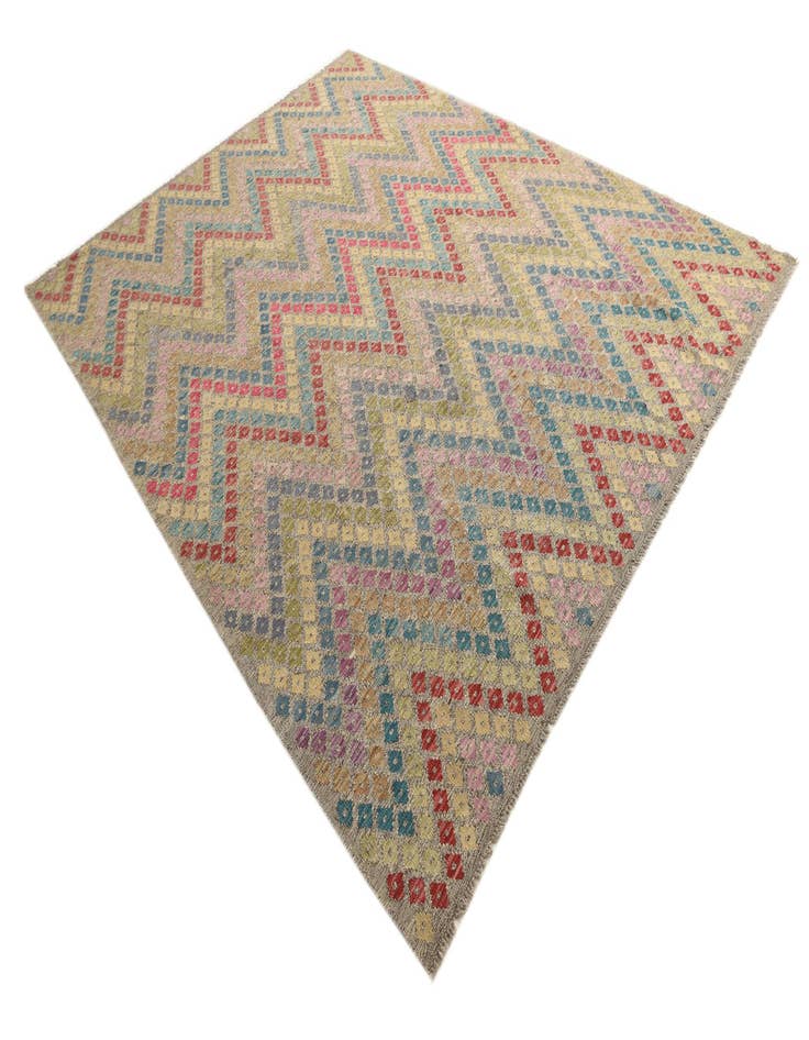 Detail image of  8' 10 x 11'  Hand Woven Kilim Modern Wool Rug