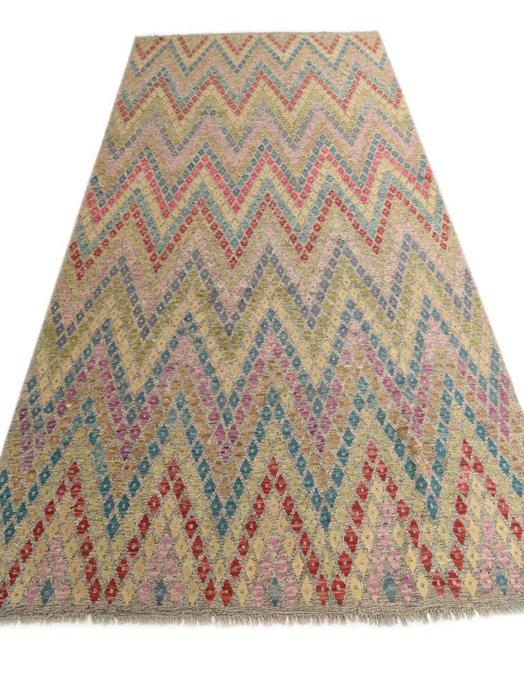 Detail image of  8' 10 x 11'  Hand Woven Kilim Modern Wool Rug