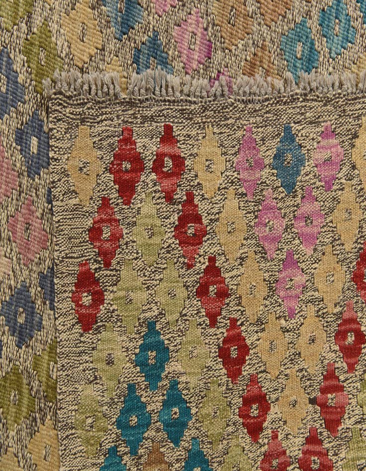 Detail image of  8' 10 x 11'  Hand Woven Kilim Modern Wool Rug