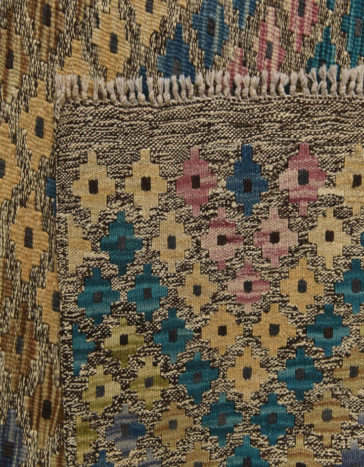Detail image of  10' 4 x 12' 10  Hand Woven Kilim Modern Wool Rug