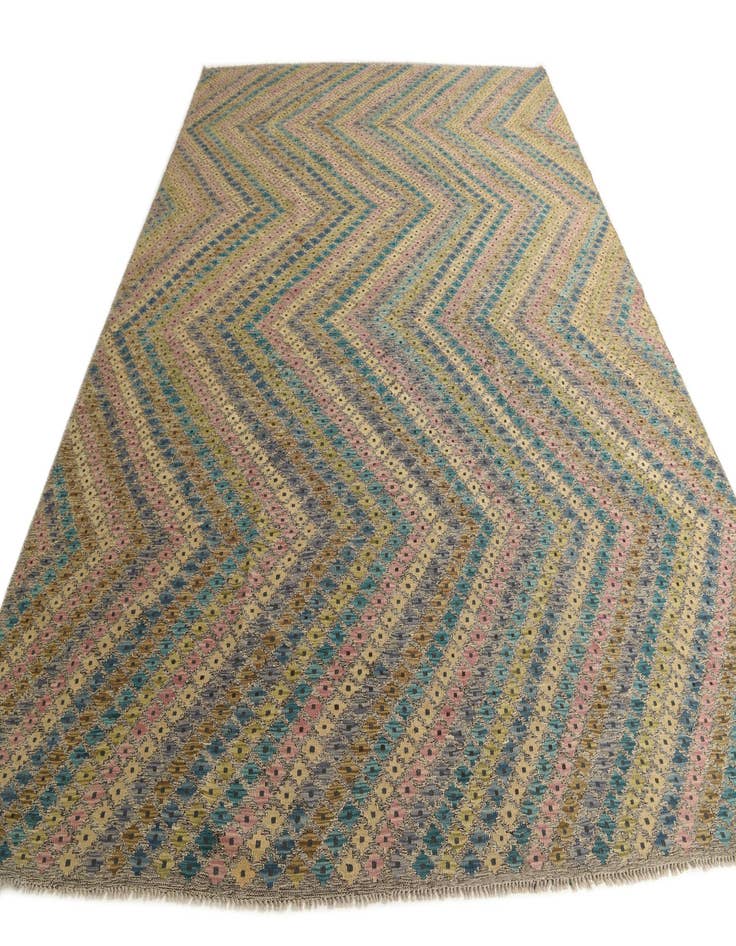 Detail image of  10' 1 x 13'  Hand Woven Kilim Modern Wool Rug