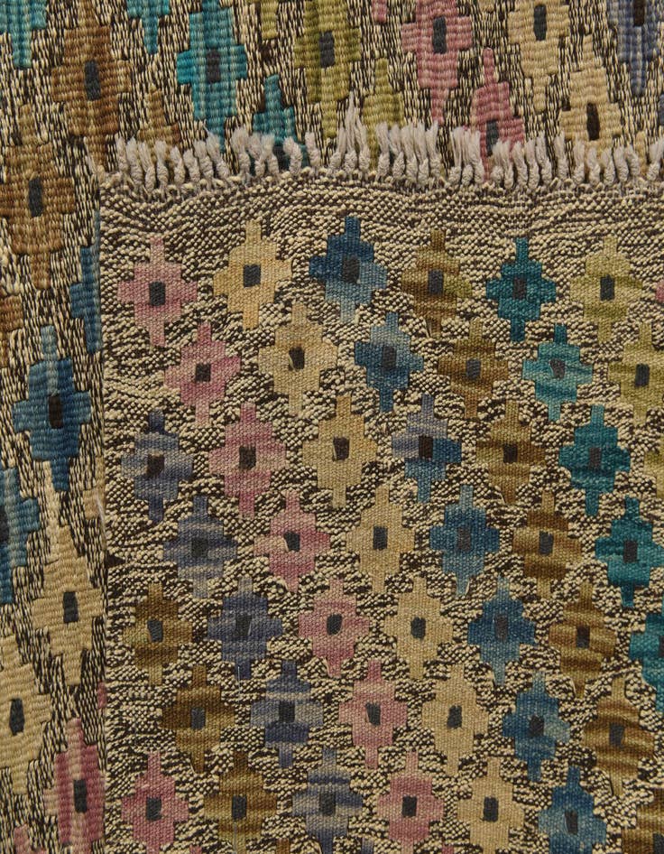 Detail image of  10' 1 x 13'  Hand Woven Kilim Modern Wool Rug