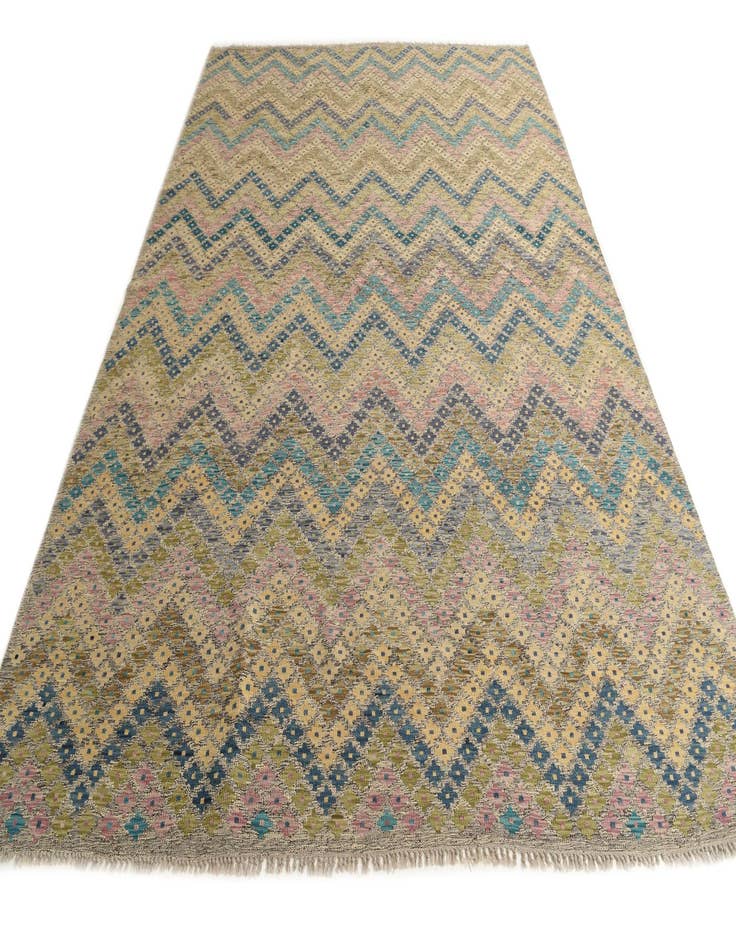 Detail image of  8' 4 x 11' 3  Hand Woven Kilim Modern Wool Rug