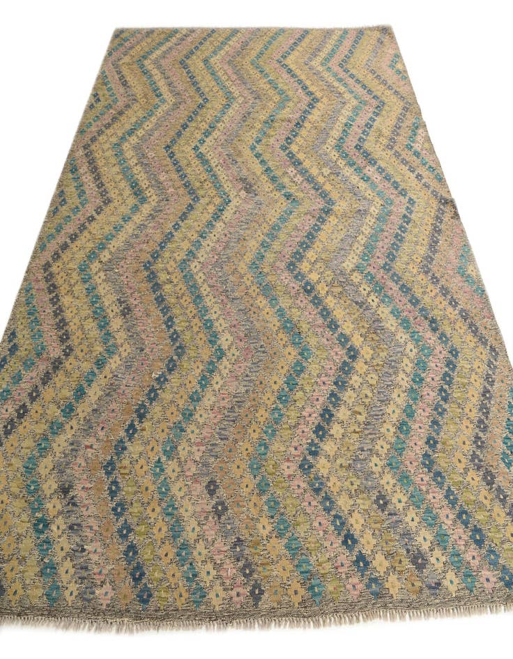 Detail image of  8' 8 x 9' 9  Hand Woven Kilim Modern Wool Rug