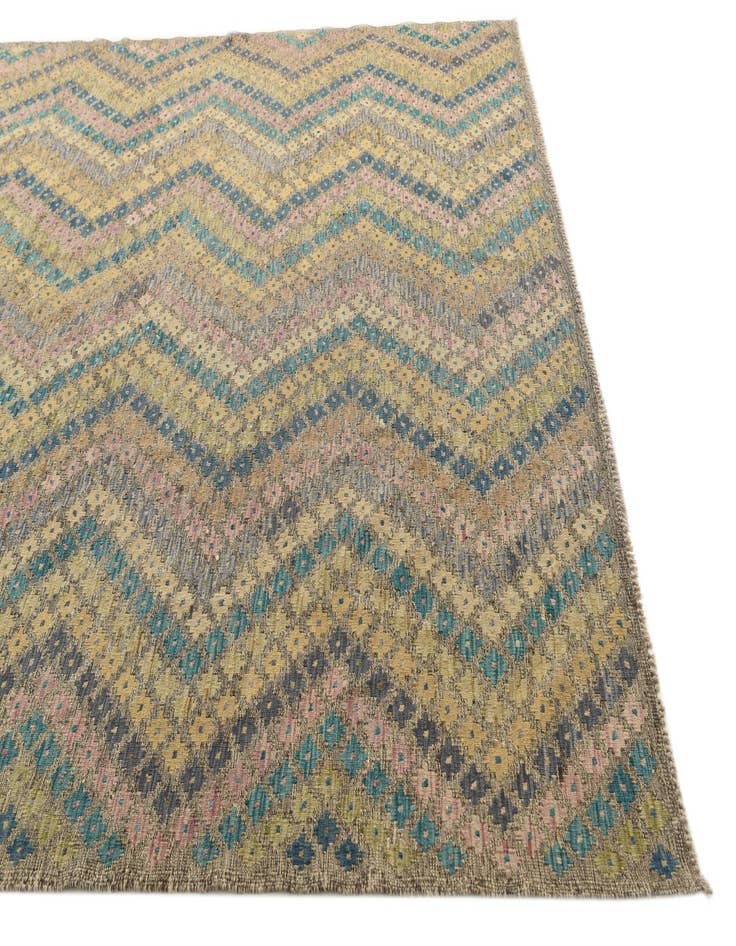 Detail image of  8' 8 x 9' 9  Hand Woven Kilim Modern Wool Rug