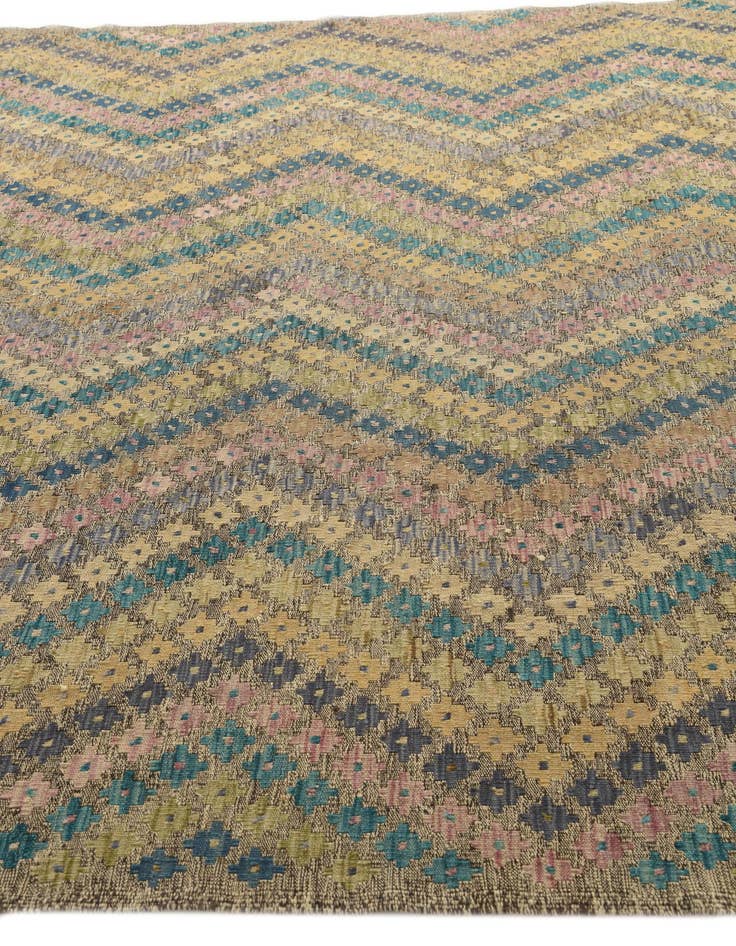 Detail image of  8' 8 x 9' 9  Hand Woven Kilim Modern Wool Rug