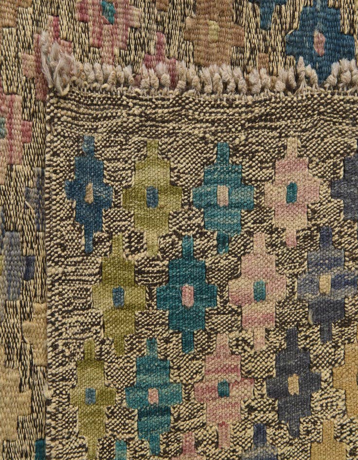 Detail image of  8' 8 x 9' 9  Hand Woven Kilim Modern Wool Rug