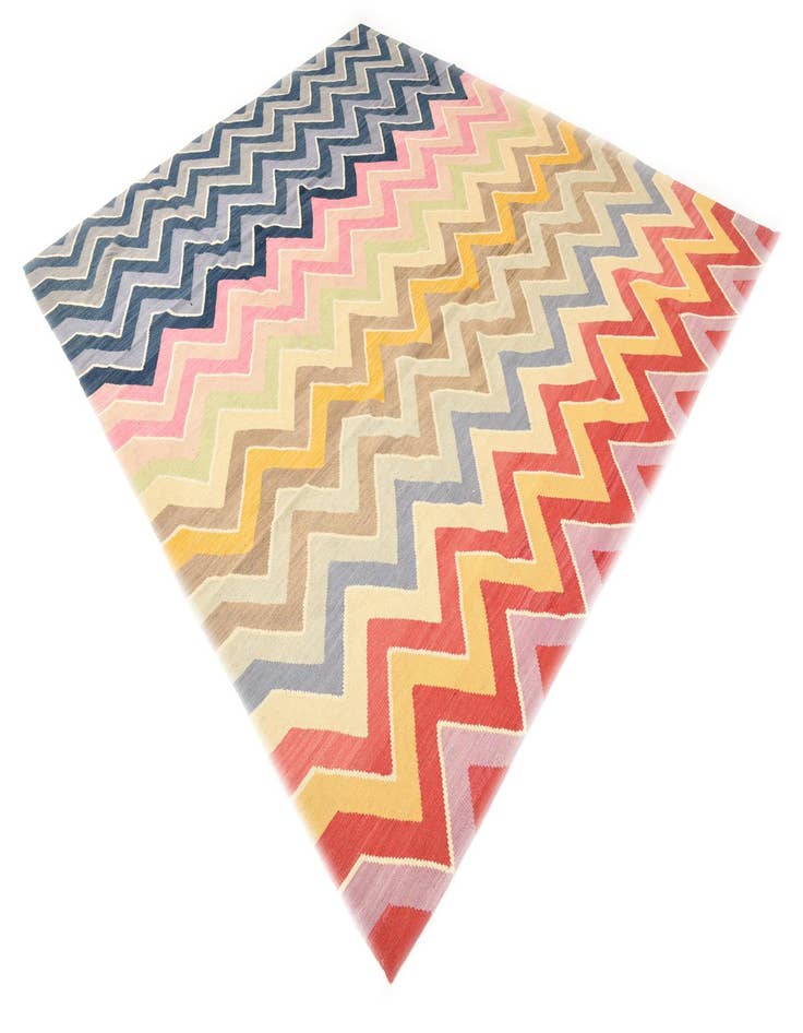 Detail image of  8' 7 x 10' 2  Hand Woven Kilim Modern Wool Rug