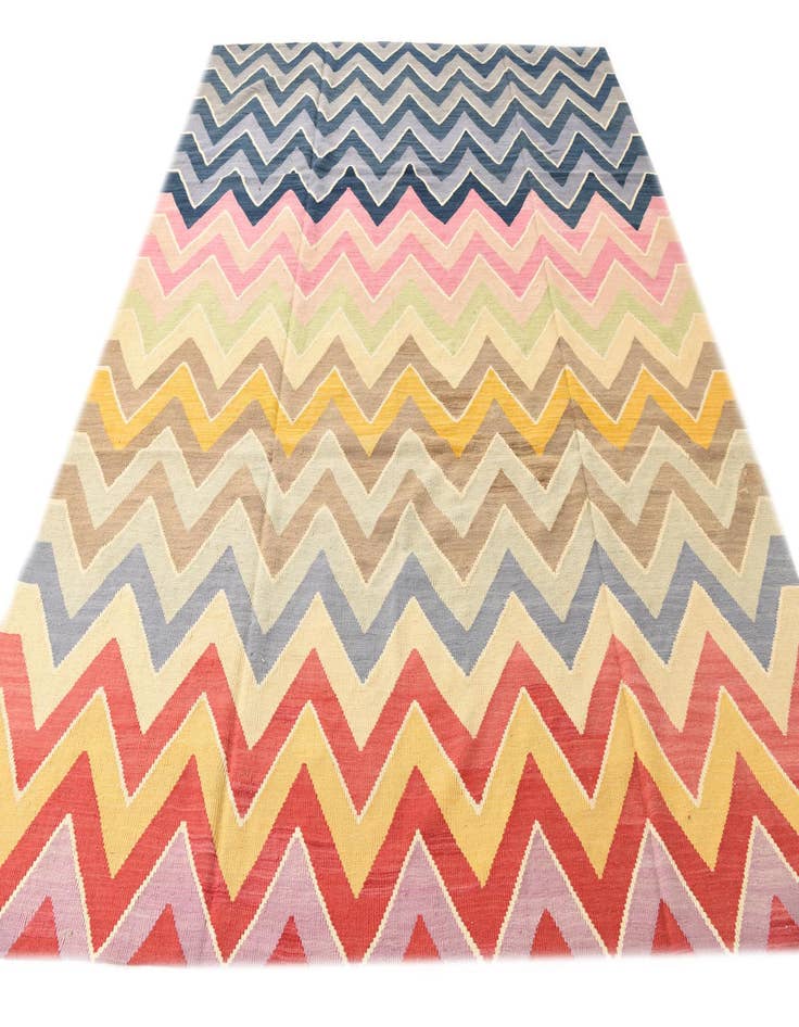 Detail image of  8' 7 x 10' 2  Hand Woven Kilim Modern Wool Rug