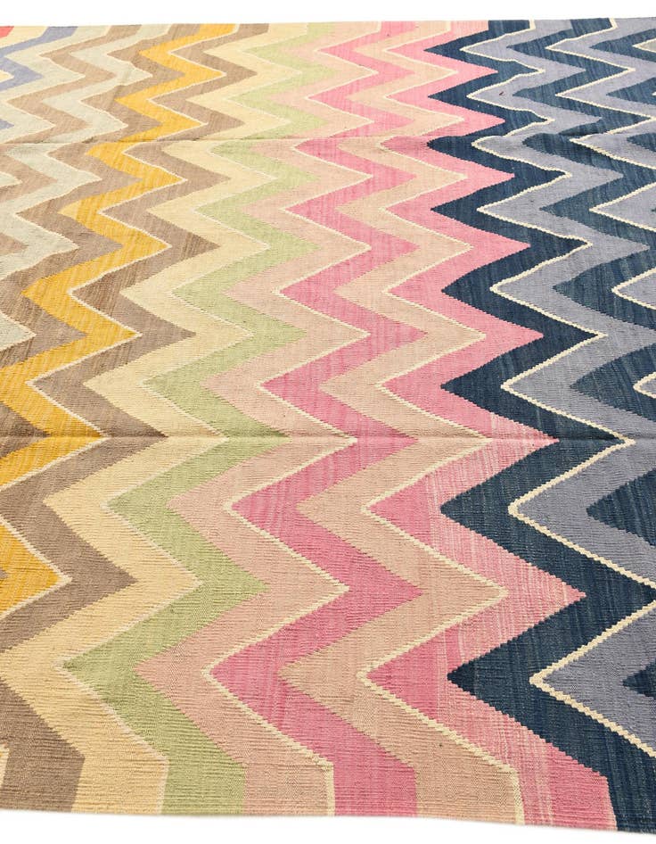 Detail image of  8' 7 x 10' 2  Hand Woven Kilim Modern Wool Rug