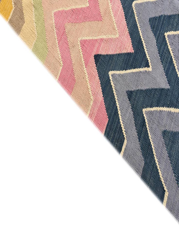 Detail image of  8' 7 x 10' 2  Hand Woven Kilim Modern Wool Rug
