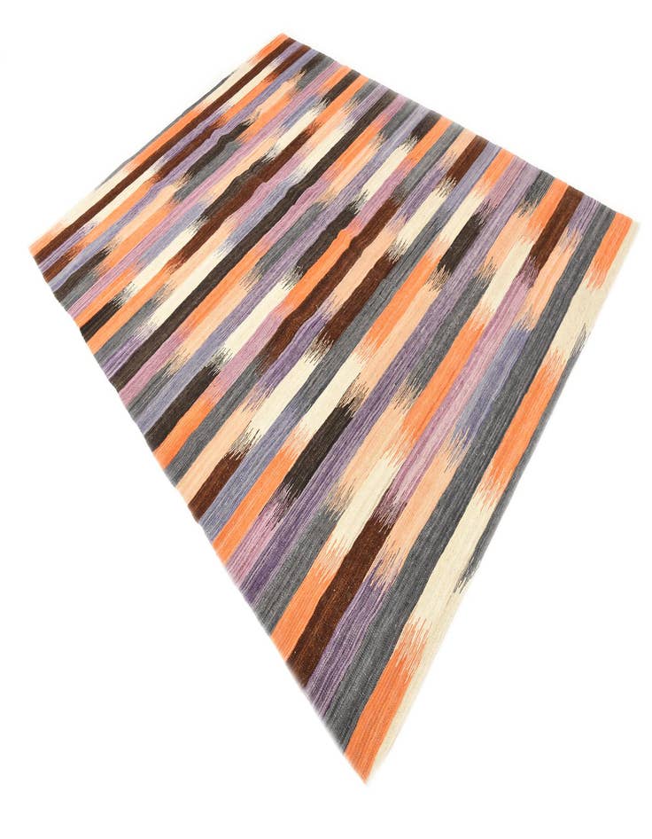 Detail image of  6' 10 x 9'  Hand Woven Kilim Modern Wool Rug