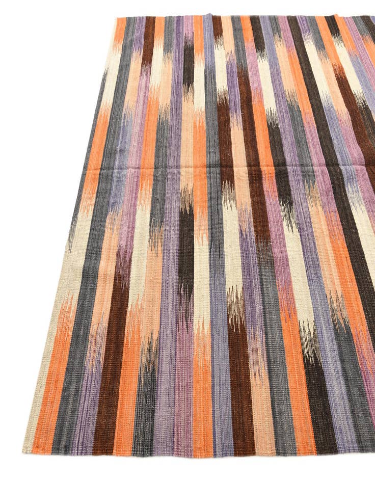 Detail image of  6' 10 x 9'  Hand Woven Kilim Modern Wool Rug