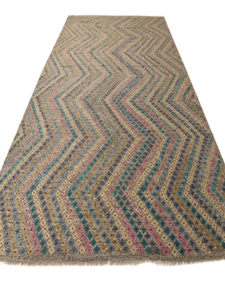 Detail image of  9' 4 x 13'  Hand Woven Kilim Modern Wool Rug