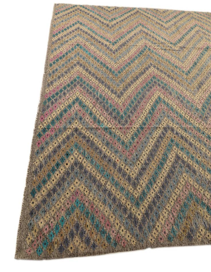 Detail image of  9' 4 x 13'  Hand Woven Kilim Modern Wool Rug