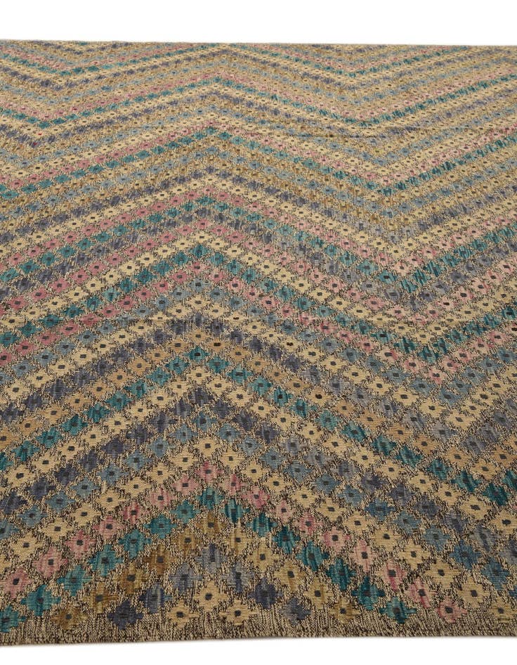 Detail image of  9' 4 x 13'  Hand Woven Kilim Modern Wool Rug