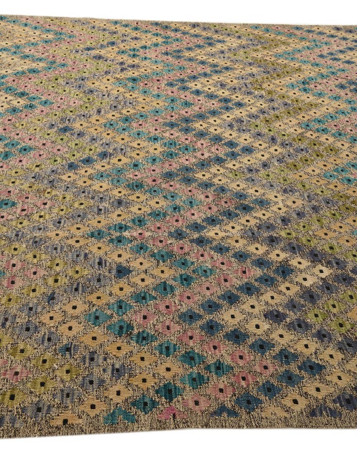 Detail image of  8' 5 x 11' 5  Hand Woven Kilim Modern Wool Rug
