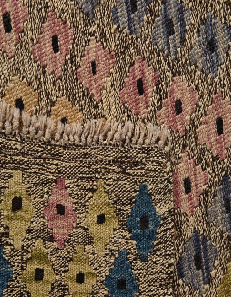 Detail image of  8' 5 x 11' 5  Hand Woven Kilim Modern Wool Rug