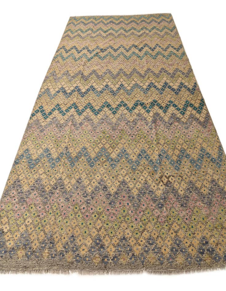 Detail image of  8' 7 x 11' 3  Hand Woven Kilim Modern Wool Rug